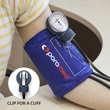Load image into Gallery viewer, PARAMED Sphygmomanometer – Upper Arm Manual Blood Pressure Cuff 8.7 - 16.5 inch – Stethoscope NOT Included Blue
