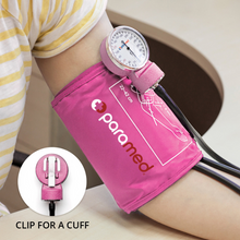 Load image into Gallery viewer, PARAMED Sphygmomanometer – Upper Arm Manual Blood Pressure Cuff 8.7 - 16.5" – Stethoscope NOT Included Pink