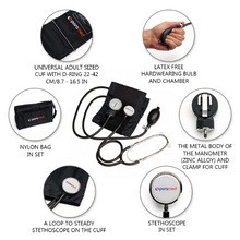 Load image into Gallery viewer, Professional Manual Blood Pressure Cuff Paramed Comfort Black