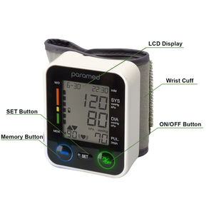 PARAMED Wrist Blood Pressure Monitor - Adjustable Blood Pressure Cuff & Carrying Case