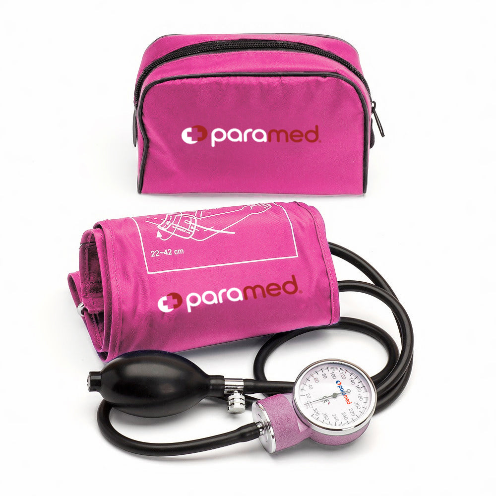 PARAMED Sphygmomanometer – Upper Arm Manual Blood Pressure Cuff 8.7 - 16.5  – Stethoscope NOT Included Pink