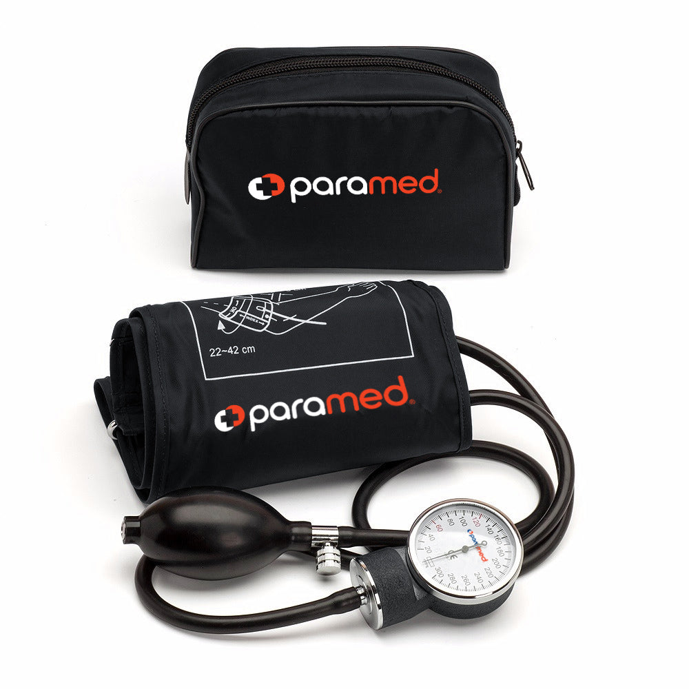 PARAMED Sphygmomanometer – Upper Arm Manual Blood Pressure Cuff 8.7 - 16.5  – Stethoscope NOT Included Black